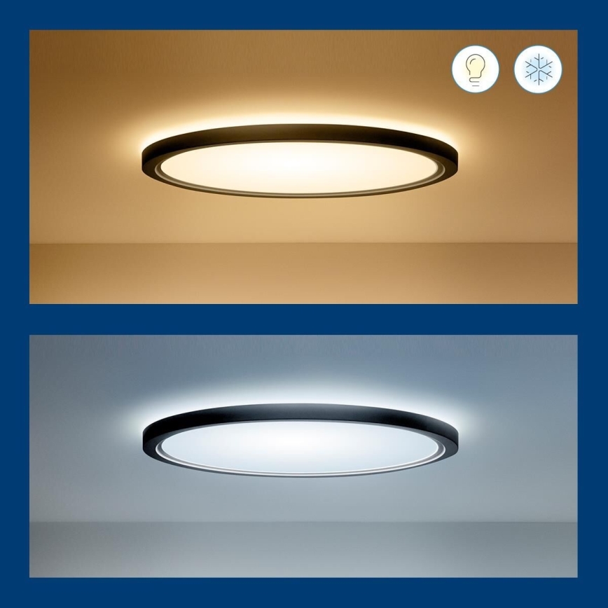 WiZ - LED RGB dimbar taklampa SUPERSLIM LED/22W/230V 2700-6500K Wi-Fi svart