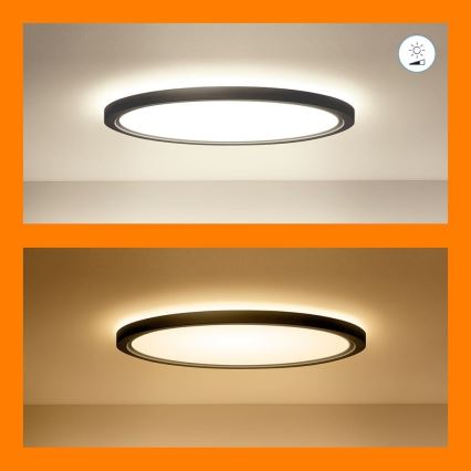 WiZ - LED RGB dimbar taklampa SUPERSLIM LED/22W/230V 2700-6500K Wi-Fi svart