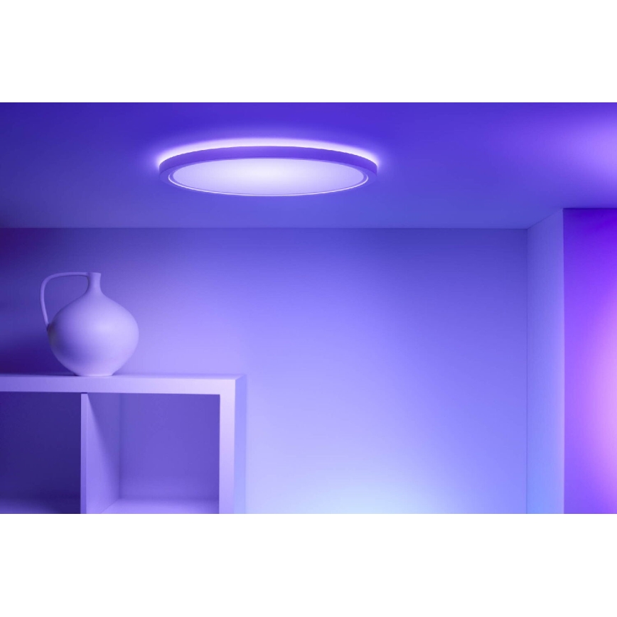 WiZ - LED RGB dimbar taklampa SUPERSLIM LED/22W/230V 2700-6500K Wi-Fi vit