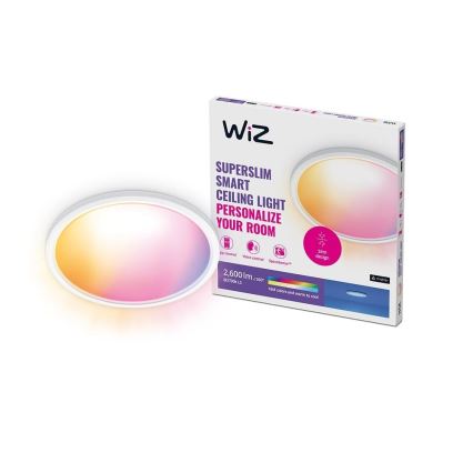 WiZ - LED RGB dimbar taklampa SUPERSLIM LED/22W/230V 2700-6500K Wi-Fi vit