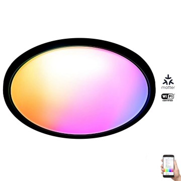 WiZ - LED RGB dimbar taklampa SUPERSLIM LED/32W/230V 2700-6500K Wi-Fi svart