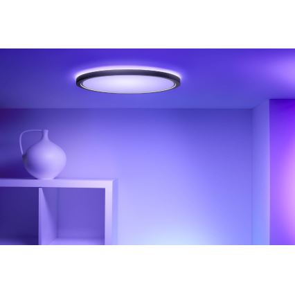 WiZ - LED RGB dimbar taklampa SUPERSLIM LED/32W/230V 2700-6500K Wi-Fi svart