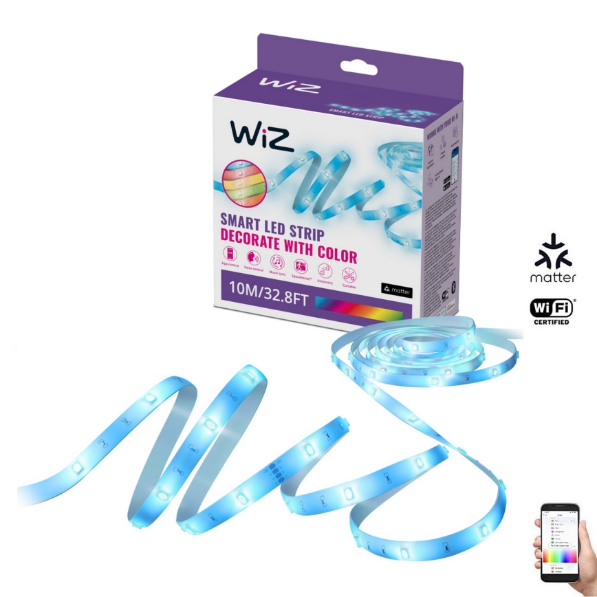 WiZ - LED RGBW dimbar remsa 10m LED/12W/230V 2700-6500K Wi-Fi