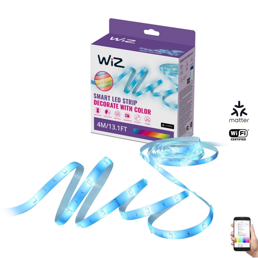 WiZ - LED RGBW dimbar remsa 4m LED/6,5/230V 2700-6500K Wi-Fi