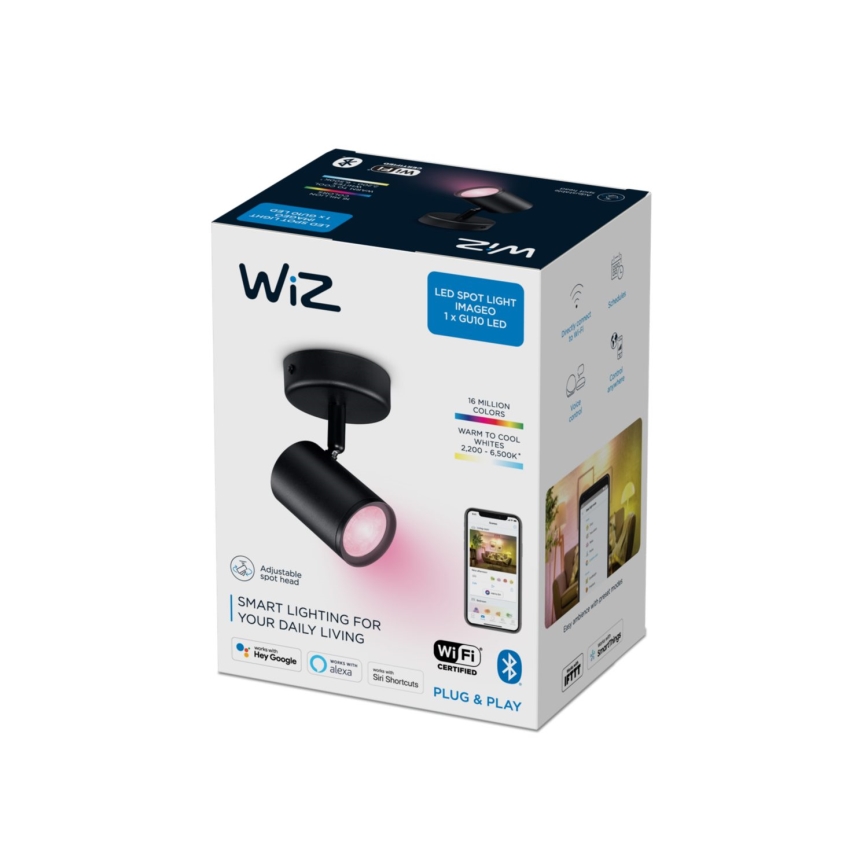 WiZ - LED RGBW Dimbar spotlight IMAGEO 1xGU10/4,9W/230V CRI 90 Wi-Fi svart