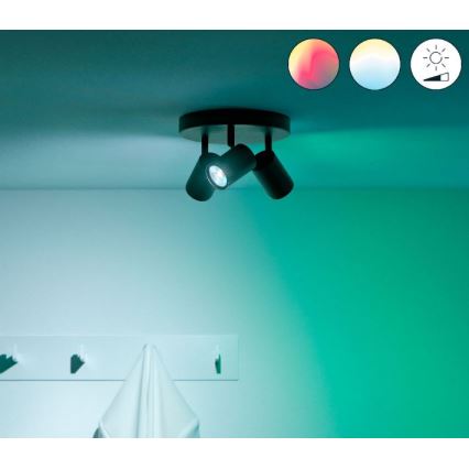 WiZ - LED RGBW Dimbar spotlight IMAGEO 3xGU10/4,9W/230V 2200-6500K Wi-Fi CRI 90 svart