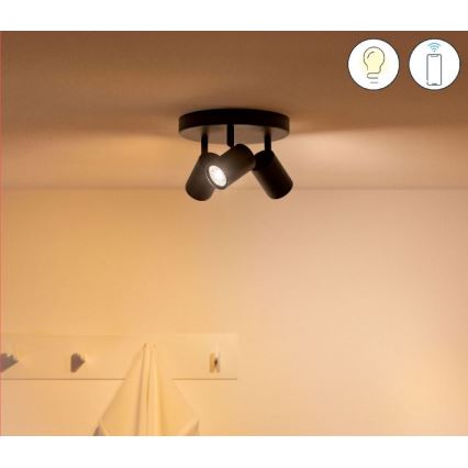 WiZ - LED RGBW Dimbar spotlight IMAGEO 3xGU10/4,9W/230V 2200-6500K Wi-Fi CRI 90 svart