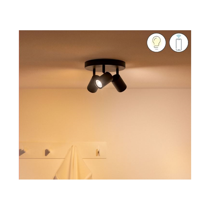 WiZ - LED RGBW Dimbar spotlight IMAGEO 3xGU10/4,9W/230V 2200-6500K Wi-Fi CRI 90 svart