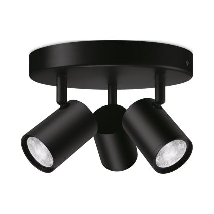 WiZ - LED RGBW Dimbar spotlight IMAGEO 3xGU10/4,9W/230V 2200-6500K Wi-Fi CRI 90 svart