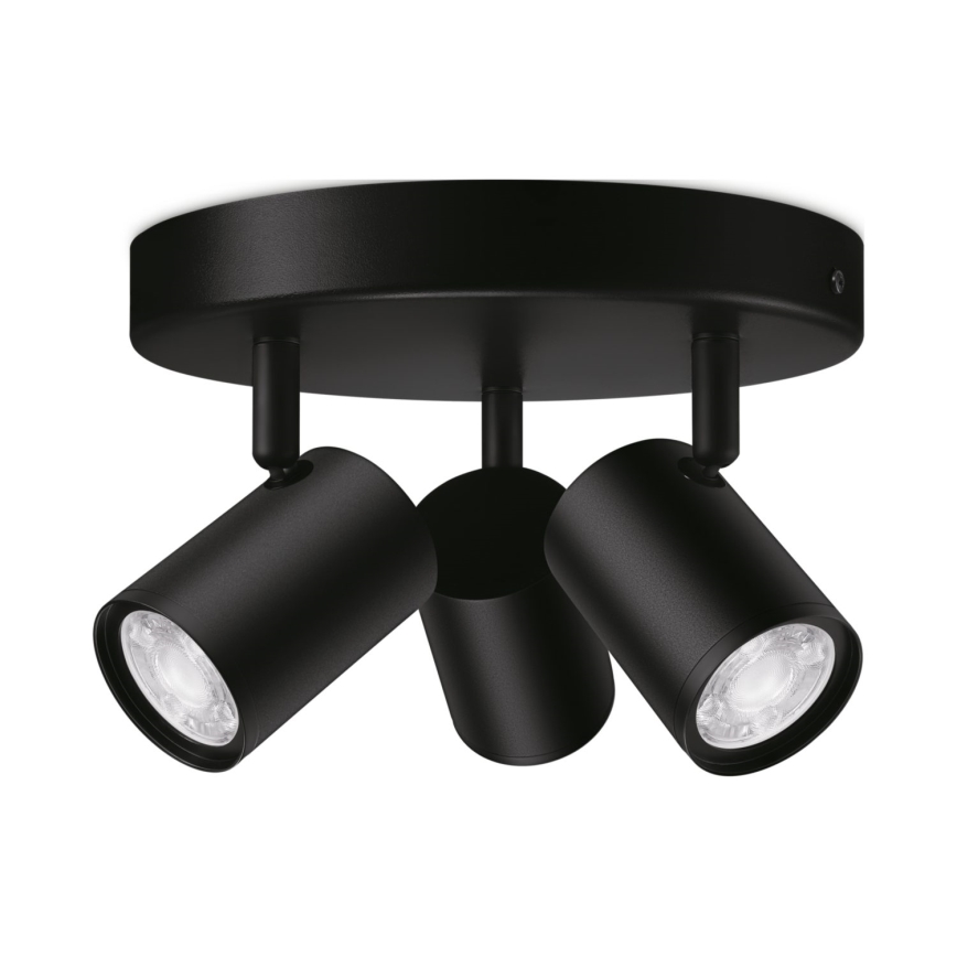 WiZ - LED RGBW Dimbar spotlight IMAGEO 3xGU10/4,9W/230V 2200-6500K Wi-Fi CRI 90 svart