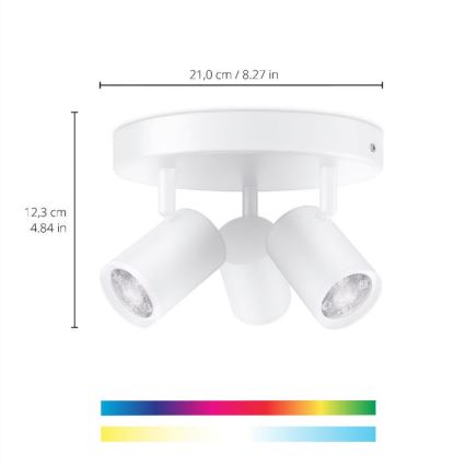 WiZ - LED RGBW Dimbar spotlight IMAGEO 3xGU10/4,9W/230V 2200-6500K Wi-Fi CRI 90 vit