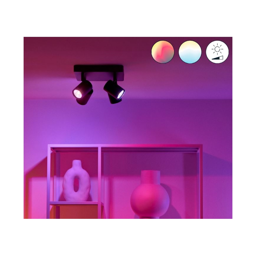 WiZ - LED RGBW Dimbar spotlight IMAGEO 4xGU10/4,9W/230V svart Wi-Fi