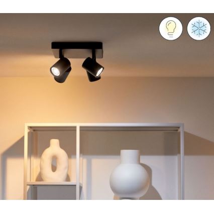 WiZ - LED RGBW Dimbar spotlight IMAGEO 4xGU10/4,9W/230V svart Wi-Fi