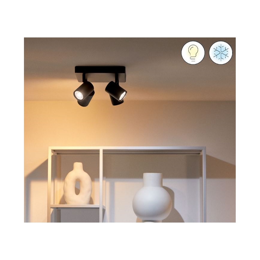 WiZ - LED RGBW Dimbar spotlight IMAGEO 4xGU10/4,9W/230V svart Wi-Fi