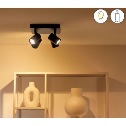 WiZ - LED RGBW Dimbar spotlight IMAGEO 4xGU10/4,9W/230V svart Wi-Fi