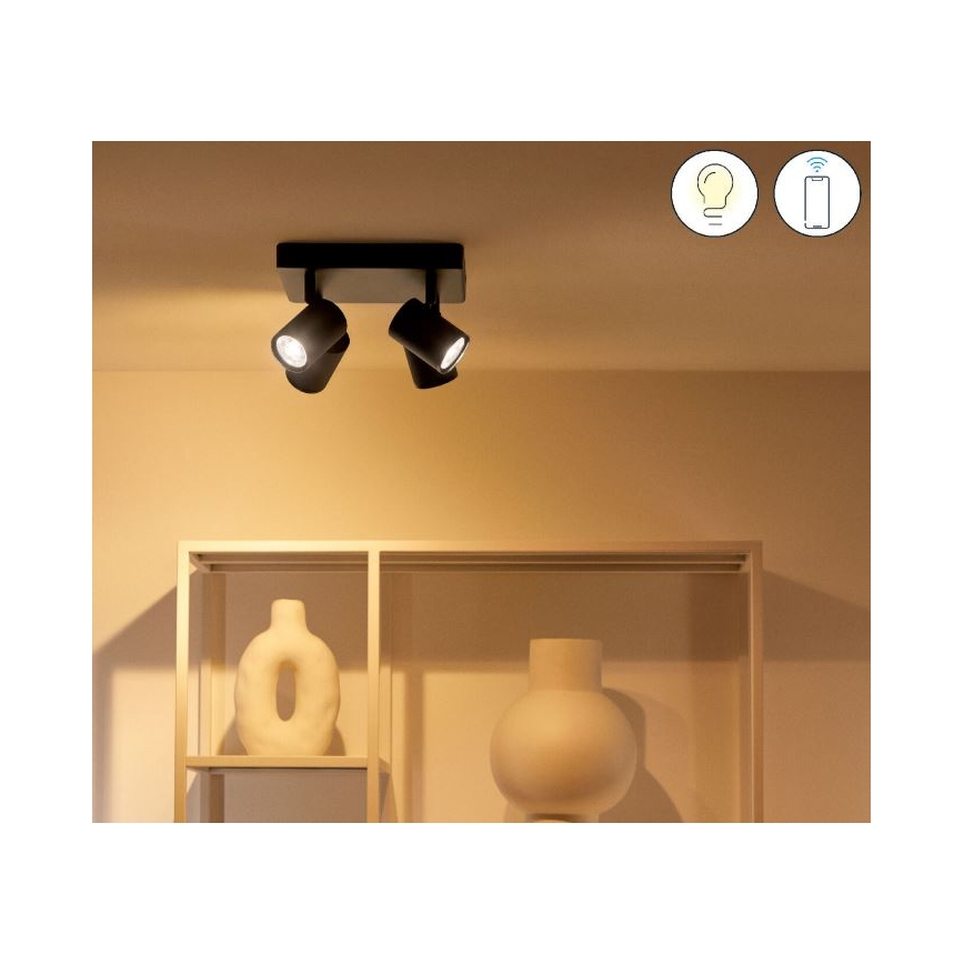 WiZ - LED RGBW Dimbar spotlight IMAGEO 4xGU10/4,9W/230V svart Wi-Fi