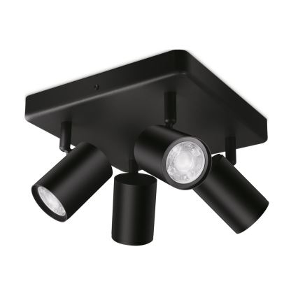 WiZ - LED RGBW Dimbar spotlight IMAGEO 4xGU10/4,9W/230V svart Wi-Fi