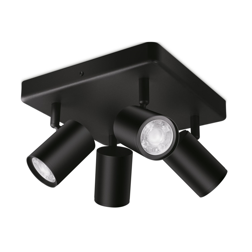 WiZ - LED RGBW Dimbar spotlight IMAGEO 4xGU10/4,9W/230V svart Wi-Fi