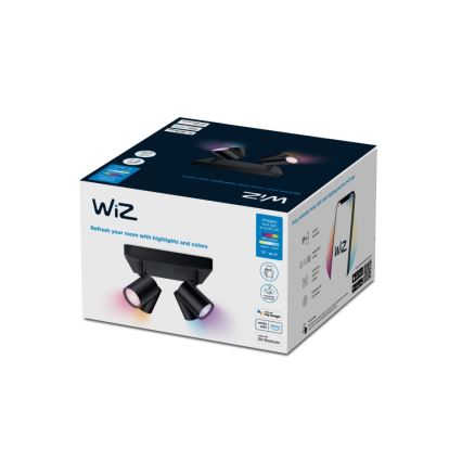 WiZ - LED RGBW Dimbar spotlight IMAGEO 4xGU10/4,9W/230V svart Wi-Fi