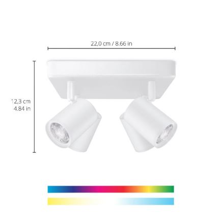 WiZ - LED RGBW Dimbar spotlight IMAGEO 4xGU10/4,9W/230V 2200-6500K Wi-Fi CRI 90 vit
