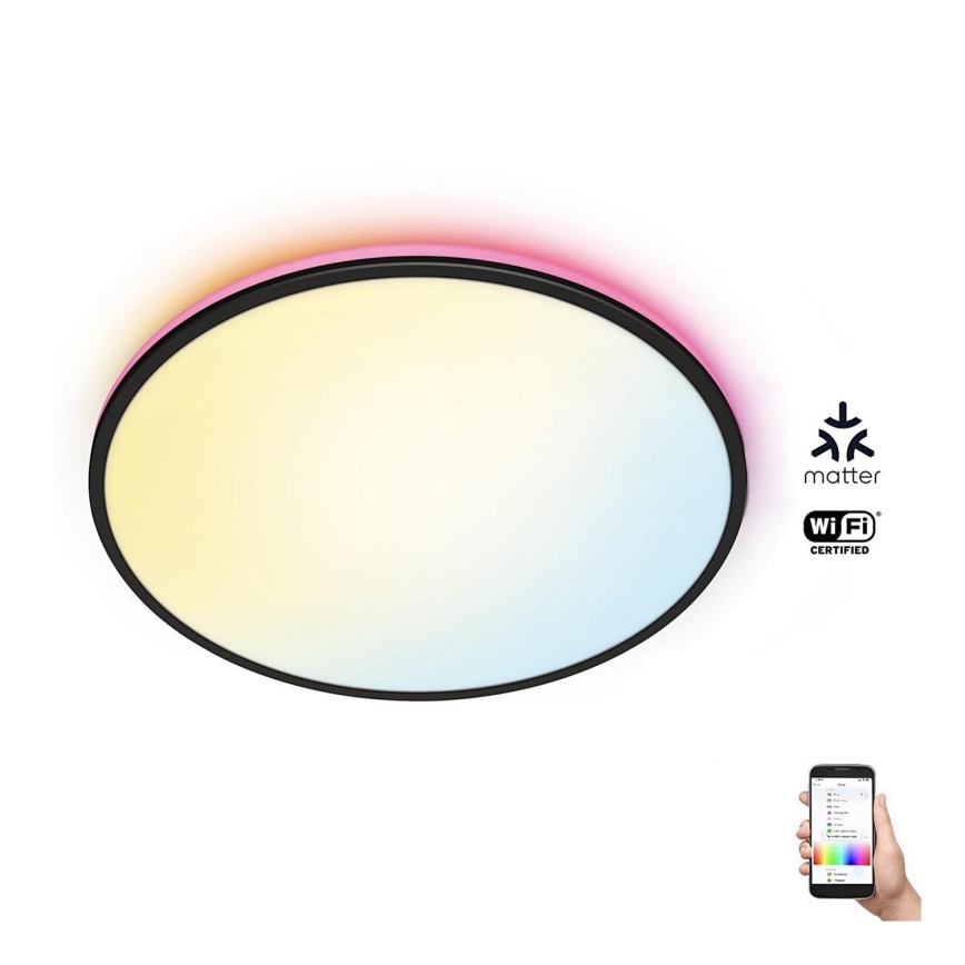 WiZ - LED RGBW Dimbar taklampa RUNE LED/21W/230V 2200-6500K Wi-Fi svart