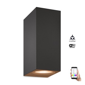 WiZ -LED RGBW Dimbar vägglampa UP&DOWN 2xGU10/4,7W/230V 2200-6500K Wi-Fi CRI 90 svart