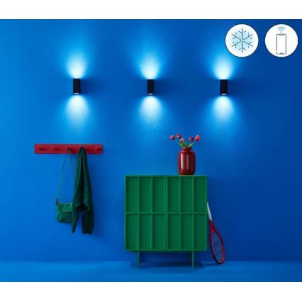 WiZ -LED RGBW Dimbar vägglampa UP&DOWN 2xGU10/4,7W/230V 2200-6500K Wi-Fi CRI 90 svart