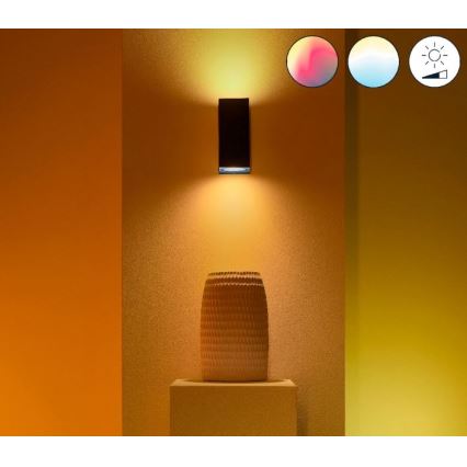 WiZ -LED RGBW Dimbar vägglampa UP&DOWN 2xGU10/4,7W/230V 2200-6500K Wi-Fi CRI 90 svart