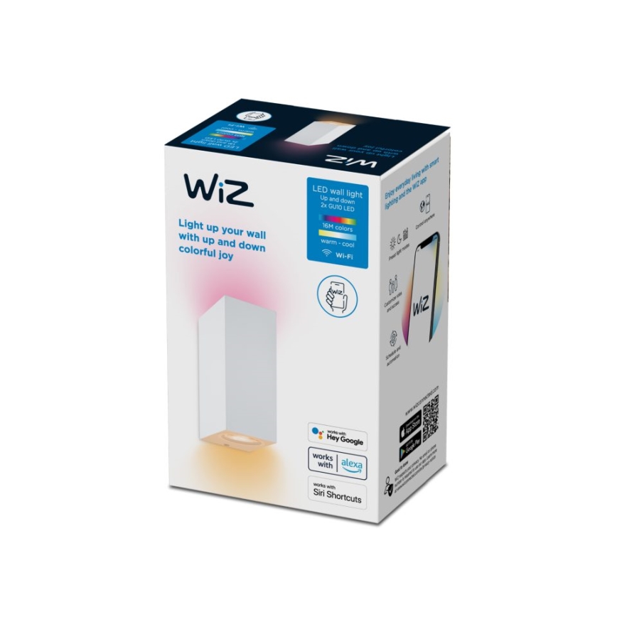 WiZ - LED RGBW Dimbar vägglampa UP&DOWN 2xGU10/4,7W/230V 2200-6500K Wi-Fi CRI 90 vit