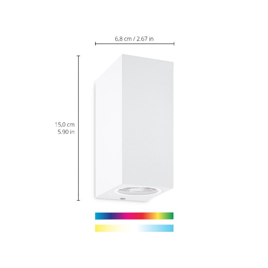 WiZ - LED RGBW Dimbar vägglampa UP&DOWN 2xGU10/4,7W/230V 2200-6500K Wi-Fi CRI 90 vit