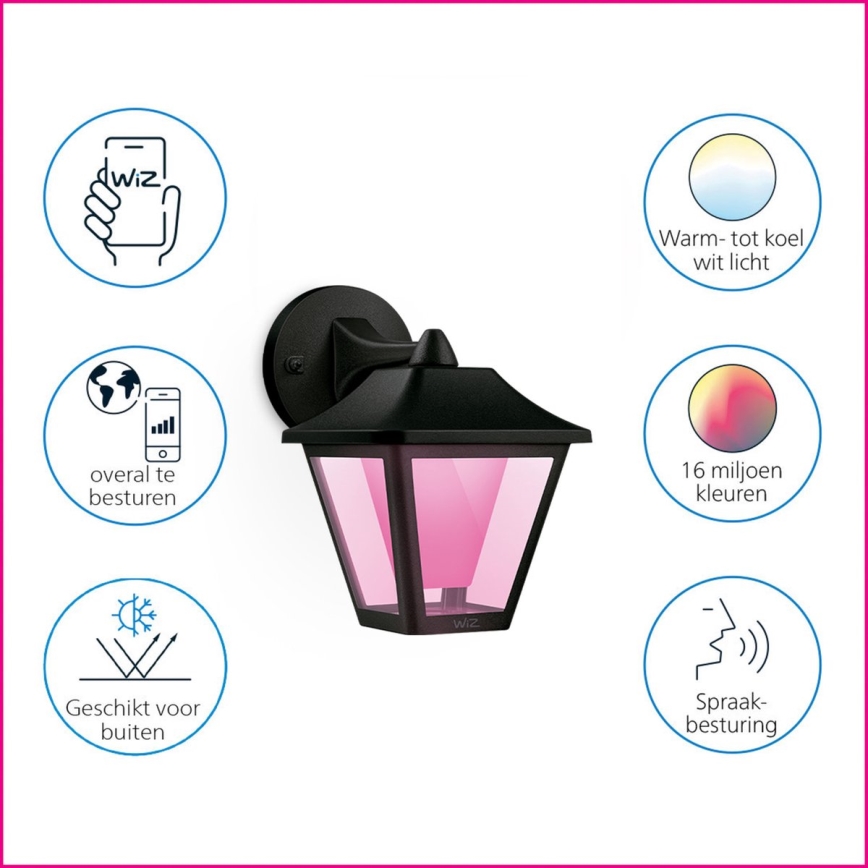 WiZ - LED RGBW Dimbar vägglampa utomhus LED/9,5W/230V 2700-5000K IP44 Wi-Fi