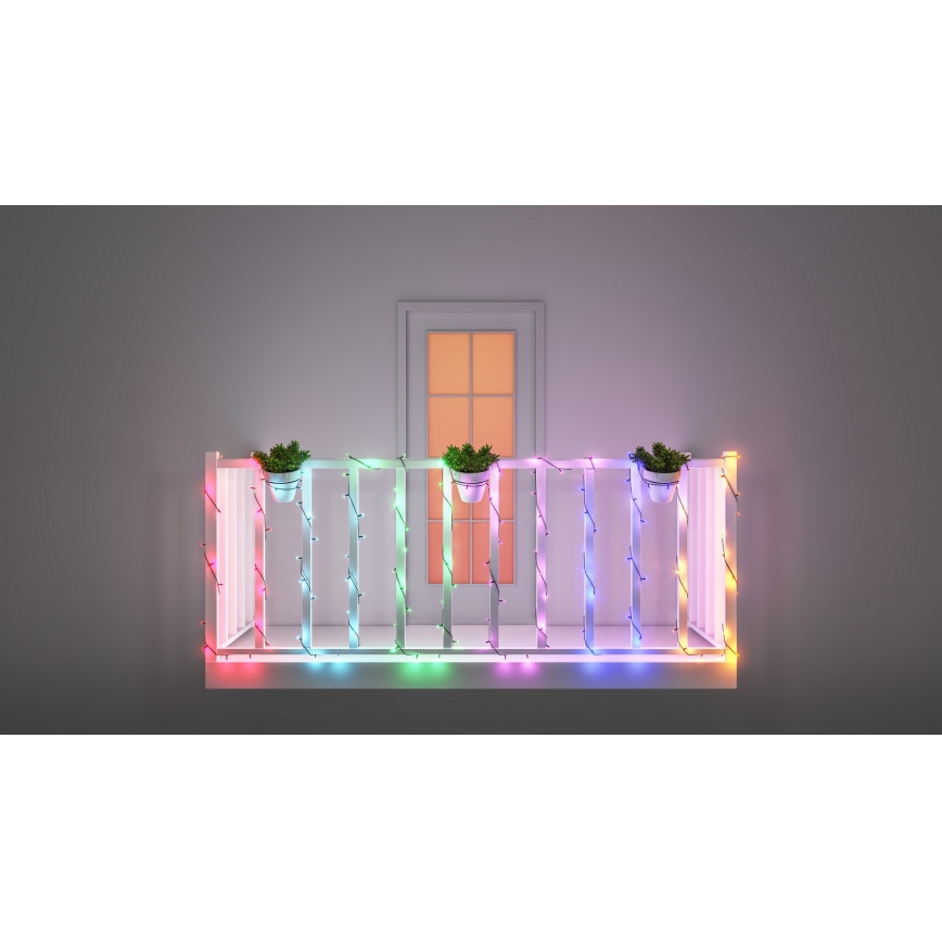 WiZ - LED RGBW Ljusreglerad utomhus kedja 160xLED 20m IP44 2700-5000K Wi-Fi