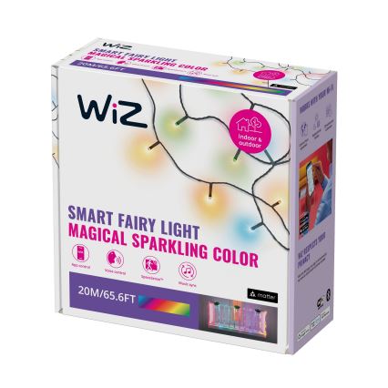 WiZ - LED RGBW Ljusreglerad utomhus kedja 160xLED 20m IP44 2700-5000K Wi-Fi