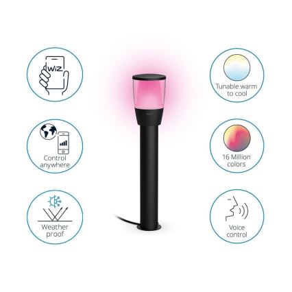 WiZ - LED RGBW Ljusreglerad utomhus lampa ELPAS LED/4,8W/12/230V 2700-5000K IP65 Wi-Fi