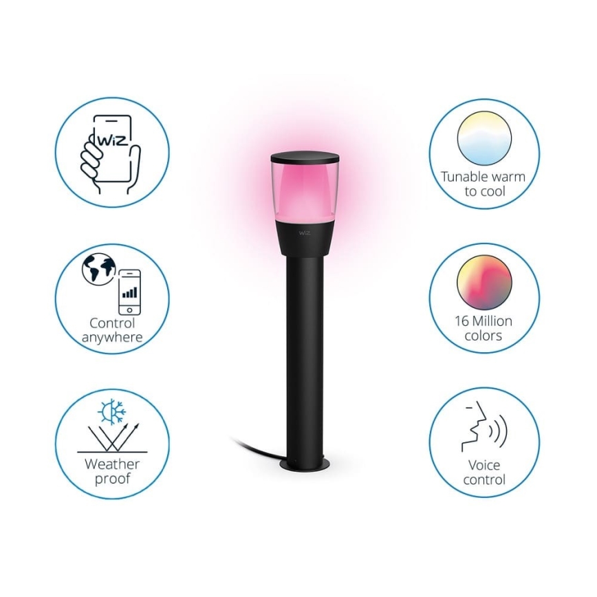WiZ - LED RGBW Ljusreglerad utomhus lampa ELPAS LED/4,8W/12/230V 2700-5000K IP65 Wi-Fi