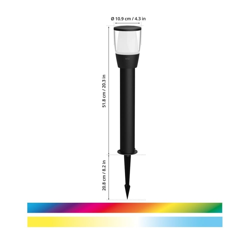 WiZ - LED RGBW Ljusreglerad utomhus lampa ELPAS LED/4,8W/12/230V 2700-5000K IP65 Wi-Fi