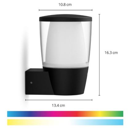 WiZ - LED RGBW Dimbar vägglampa utomhus ELPAS LED/8,5W/230V 2700–5000K IP44 Wi-Fi