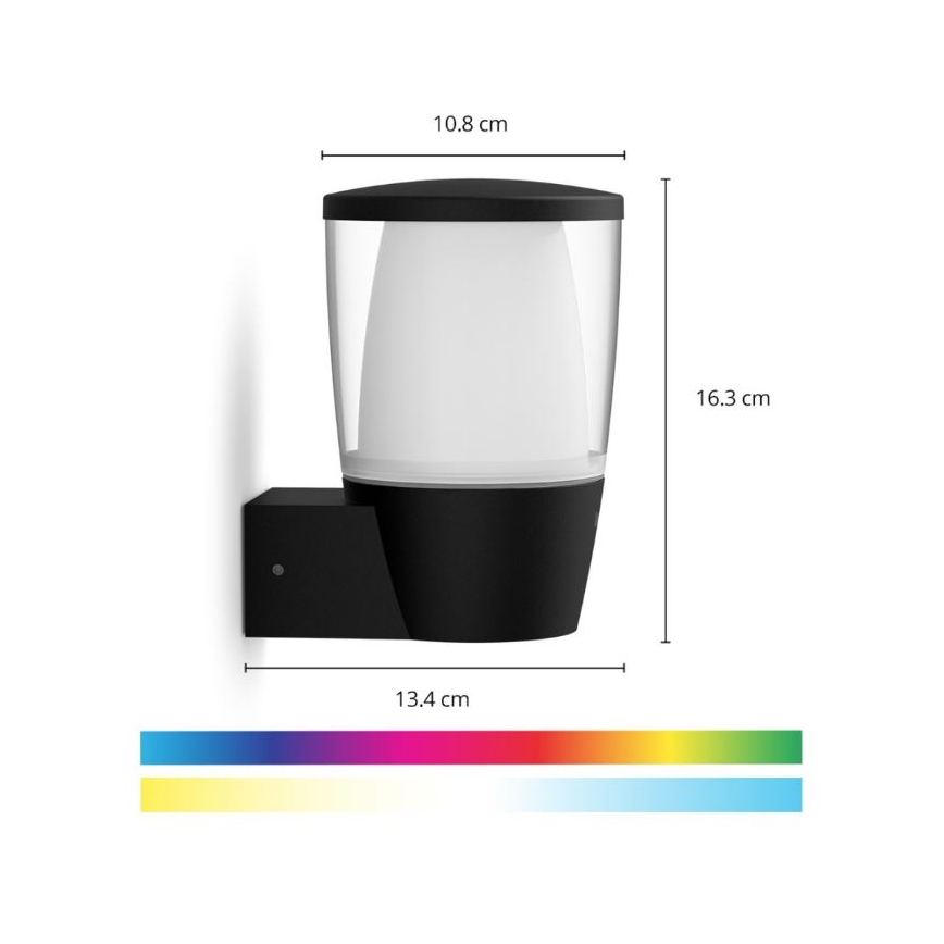WiZ - LED RGBW Dimbar vägglampa utomhus ELPAS LED/8,5W/230V 2700–5000K IP44 Wi-Fi