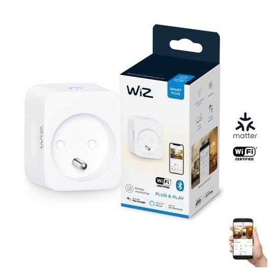 WiZ - Smart uttag E 2300W + effektmätare Wi-Fi