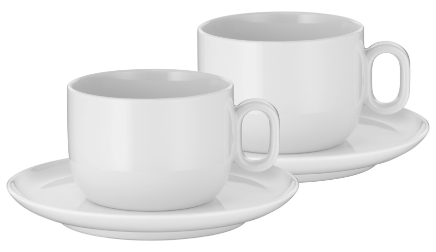 WMF - KIT 2x Cappuccinokopp med fat BARISTA 160 ml vit