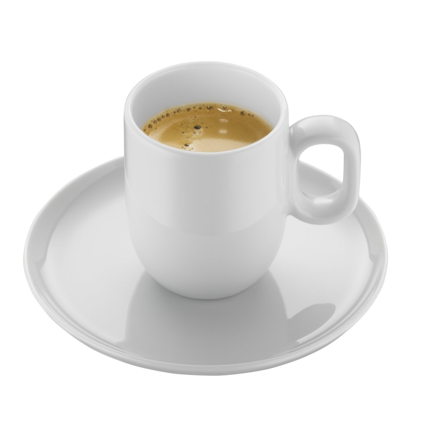 WMF - KIT 2x Espressokopp med underlägg BARISTA vit