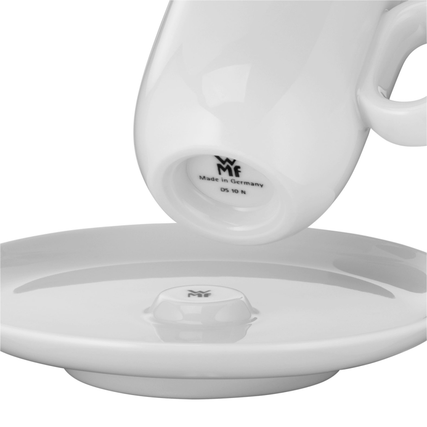 WMF - KIT 2x Espressokopp med underlägg BARISTA vit