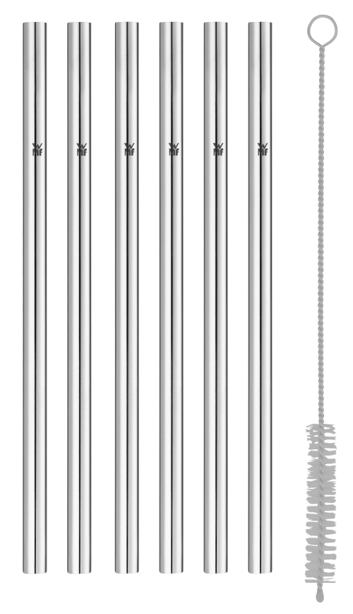 WMF - KIT 6x Sugrör i rostfritt stål BARIC + rengöringsborste