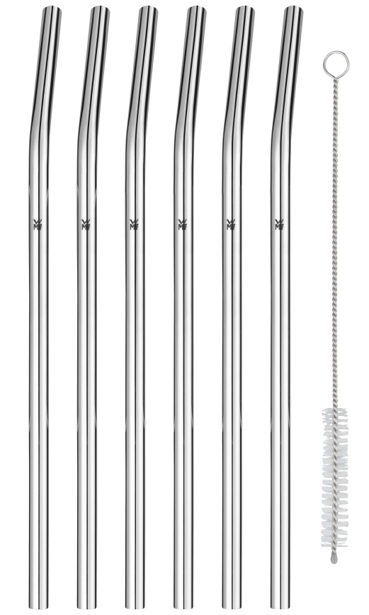 WMF - KIT 6x Sugrör i rostfritt stål BARIC + rengöringsborste