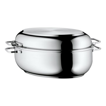 WMF - Oval stekpanna med lock  41x28,5 x18 cm rostfri