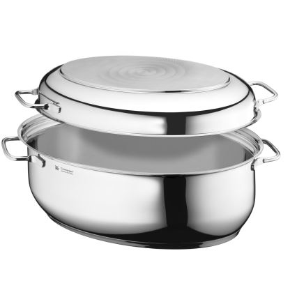 WMF - Oval stekpanna med lock  41x28,5 x18 cm rostfri