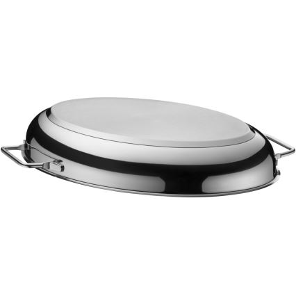 WMF - Oval stekpanna med lock  41x28,5 x18 cm rostfri