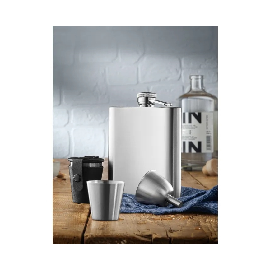 WMF - Set med fickplunta och snapsglas MANHATTAN, 6 delar