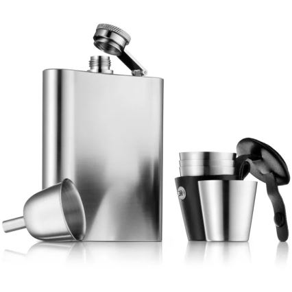 WMF - Set med fickplunta och snapsglas MANHATTAN, 6 delar