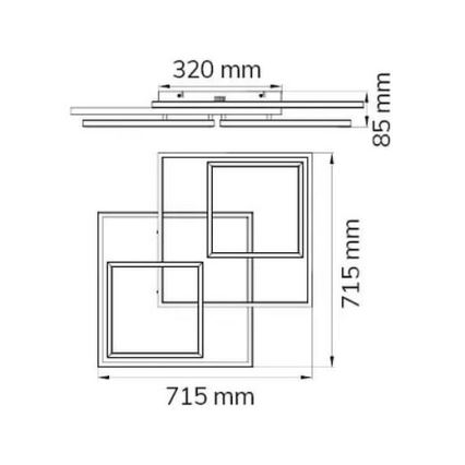 Wofi 10644 - Dimbar LED ytmonterad ljuskrona VISO LED/62W/230V